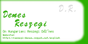 denes reszegi business card